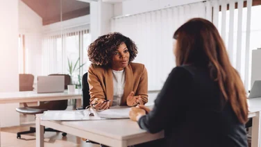 Women being interviewed