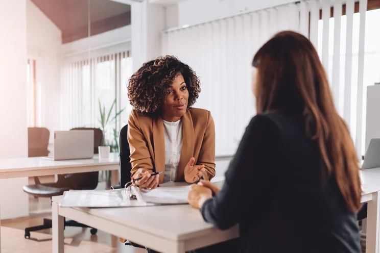 Women being interviewed