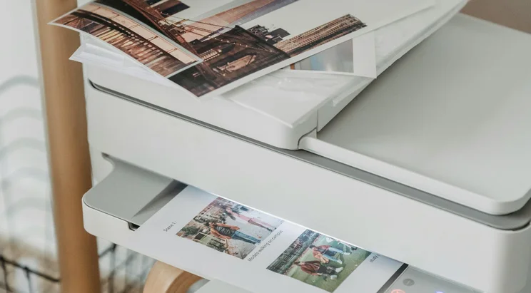 A photo printer in action