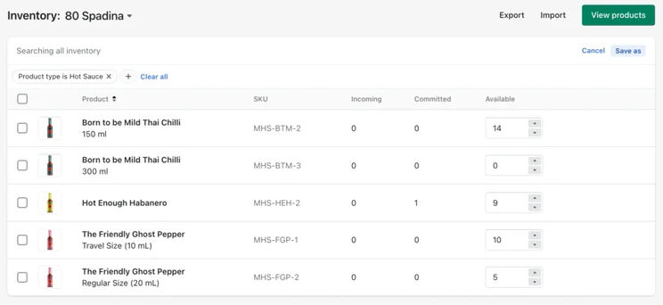 Shopify POS inventory