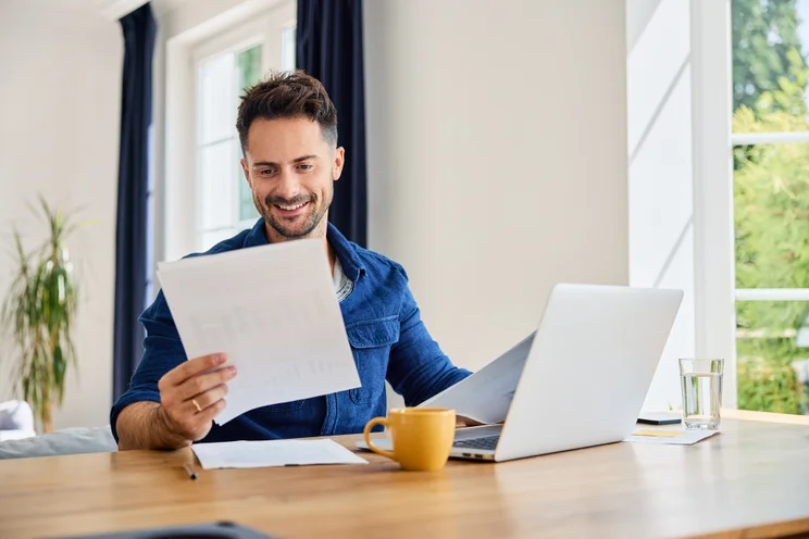 Remote worker doing taxes