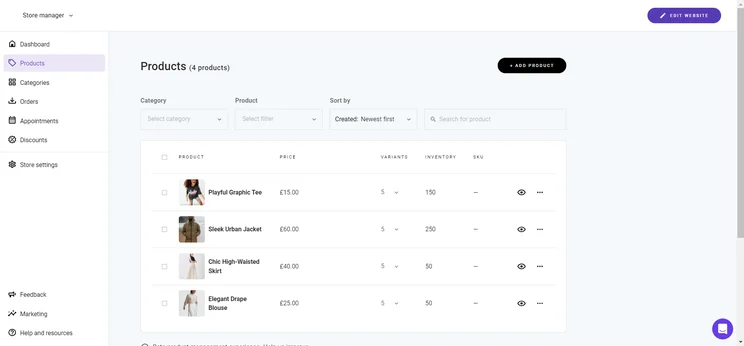 Hostinger Store Manager Product Page