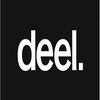 Deel's new logo with a black background