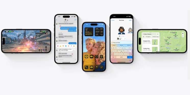 iOS 18, as seen on several iPhones