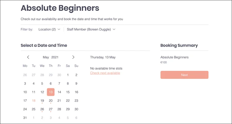 Wix Bookings