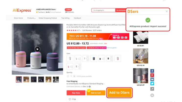Example of a dropshipping website. Source: Shopify