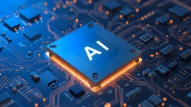 A computer chip labeled AI
