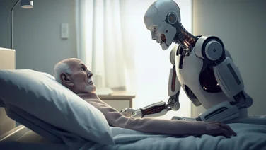 Robot doctor treats patient