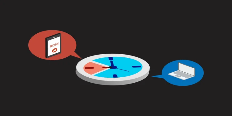 Clock showing when it's acceptable to work