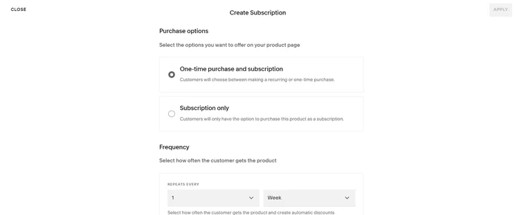 Squarespace subscription options
