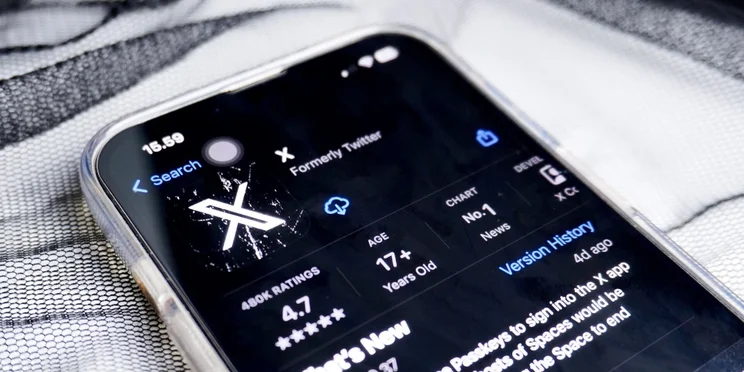 X, formerly Twitter, on a phone