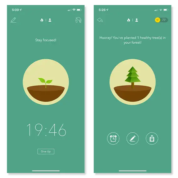 Forest app screenshots