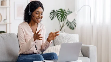 Remote Work in Living Room