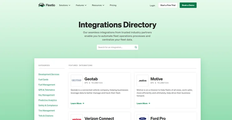 The Fleetio integration directory