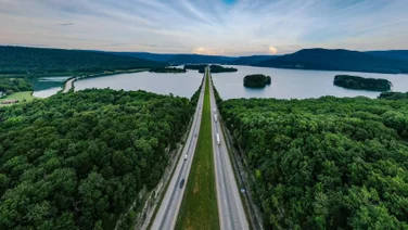 Trucks on a highway