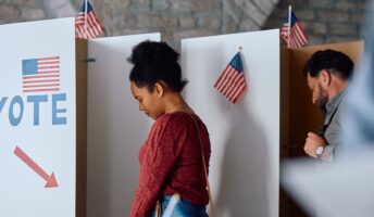 US voters at the ballot box