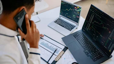An accountant using CRM software