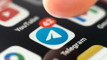 Telegram logo on an iPhone