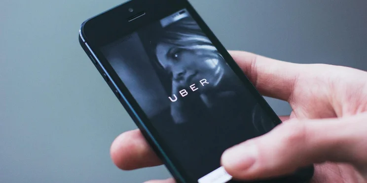Uber app on a phone