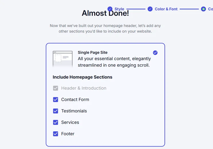 Screenshot of Web.com website builder