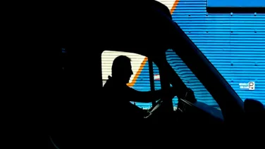 A man in a truck