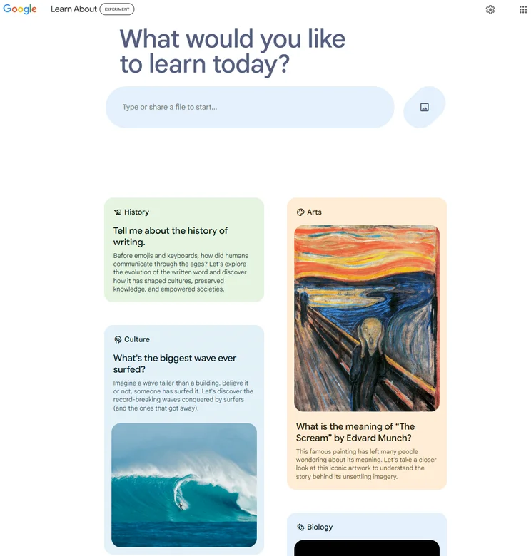 Google Learn About Ask