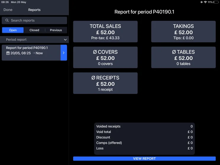 Screenshot of Lightspeed Restaurant in action. Source: Tech.co testing