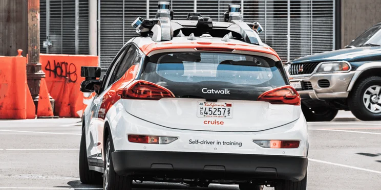 A cruise self-driving car.