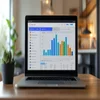 CRM software on laptop