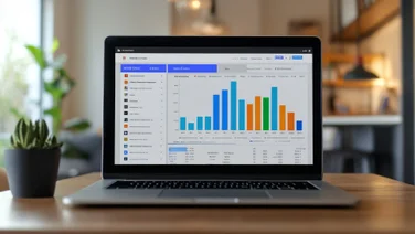 CRM software on laptop