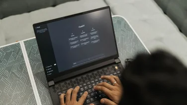 ChatGPT being used on a computer by a man