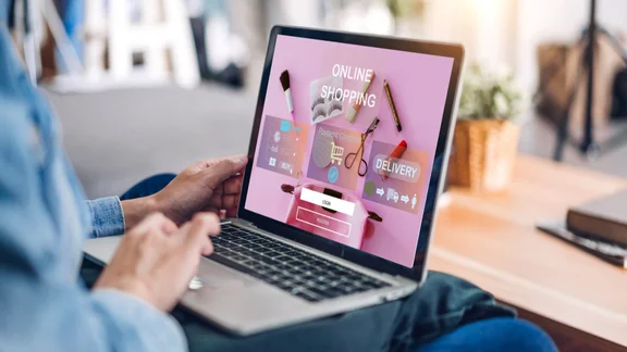 Ecommerce Website on Laptop