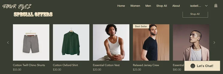 Four eyes website screenshot