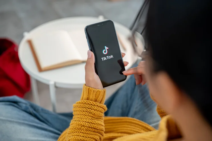 Girl using TikTok