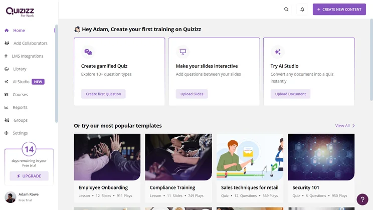 The Quizizz extension in action