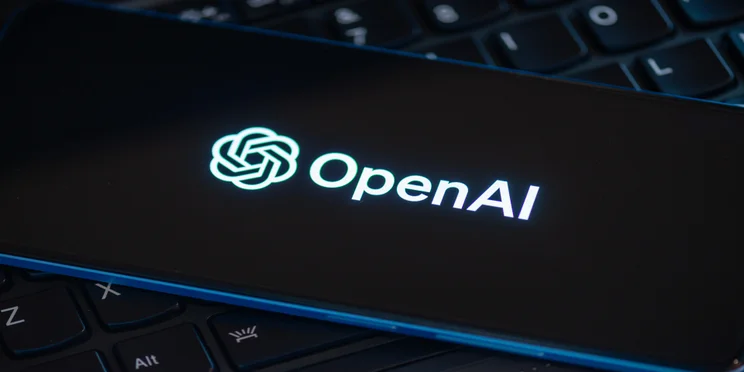 OpenAI logo on black background