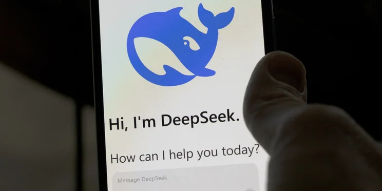 Deepseek AI app on a phone