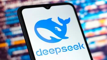 DeepSeek logo on phone