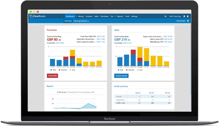 The Cleark Books interface is clean and simple, perfect for beginners. Source: Clear Books