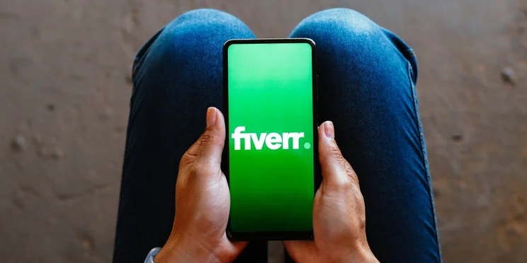 Fiverr app on a phone