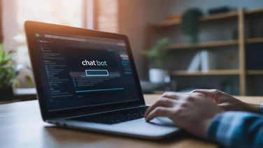 Remote worker using an AI chatbot