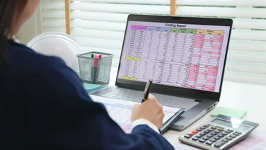 worker using accounting software