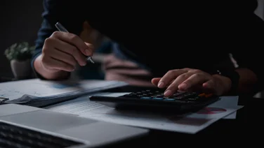 Person doing accounting