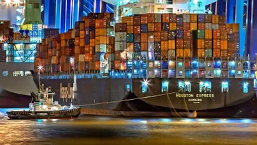 Shipment containers on a ship