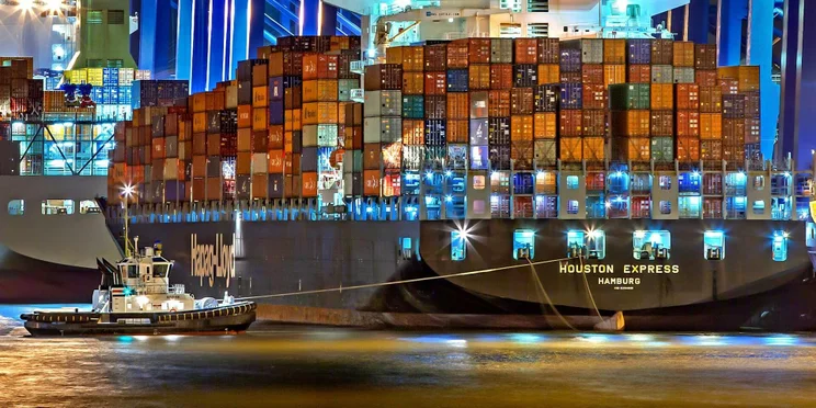 Shipment containers on a ship