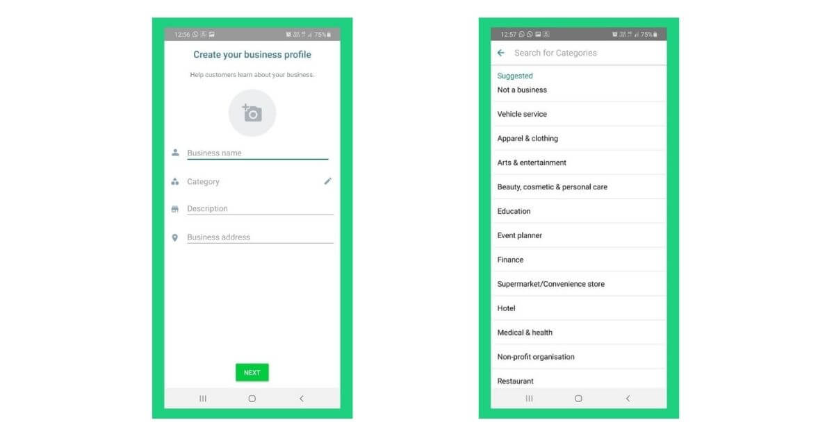 Screenshot of setting up WhatsApp Business profile. Source: Verloop.io