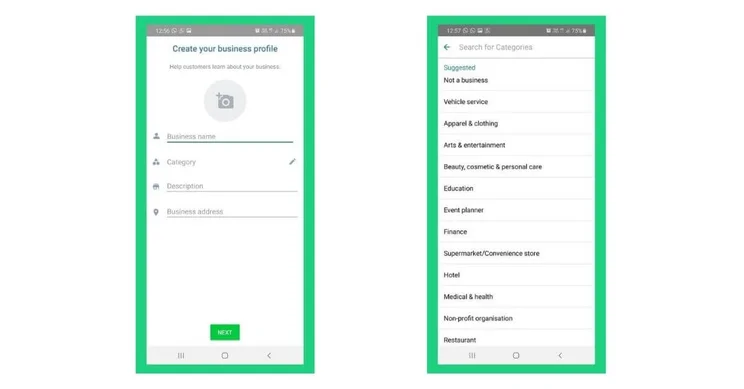 Screenshot of setting up WhatsApp Business profile. Source: Verloop.io
