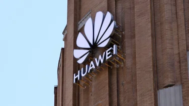 A Huawei sign on a building