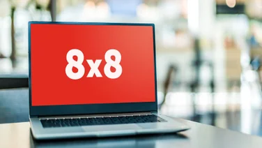 8x8 Logo on Laptop