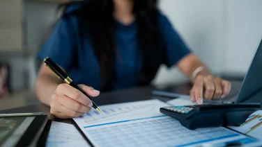 Woman doing some accounting